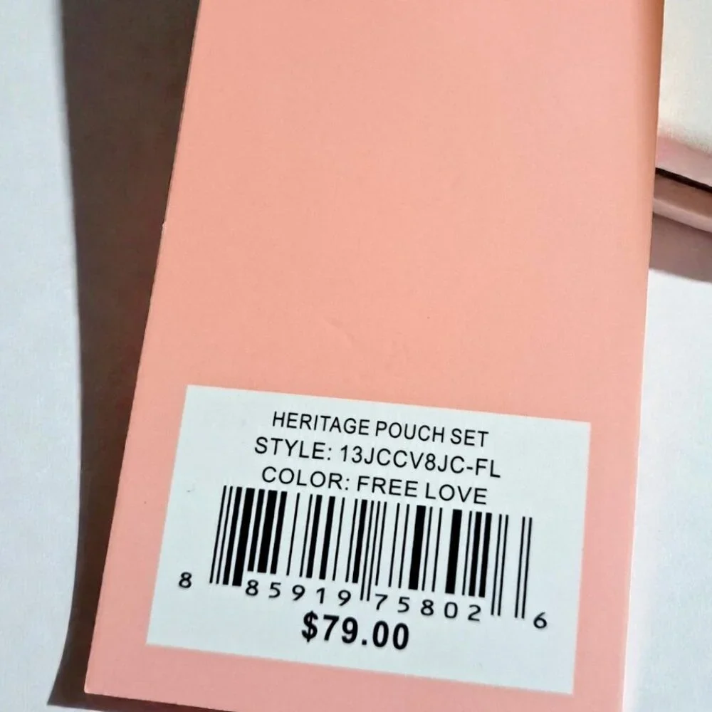 Juicy Couture Free Love Heritage Pouch Set - Hot Pink NWT